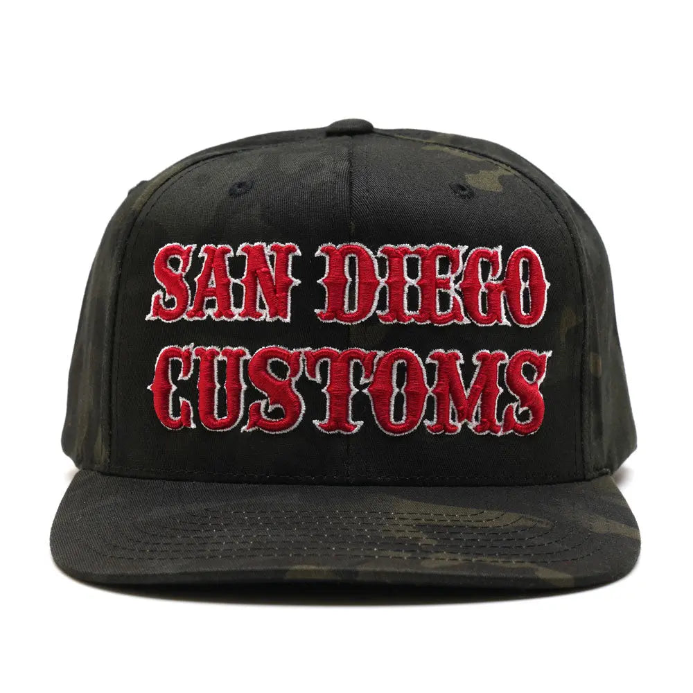 SDC BLACKOUT Snap Back Hat - MULTICAM BLACK - San Diego Customs