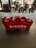 BREMBO RACING M4 RADIAL BRAKE CALIPERS KIT 108MM MOUNT RED LOGO WHITE San Diego Customs