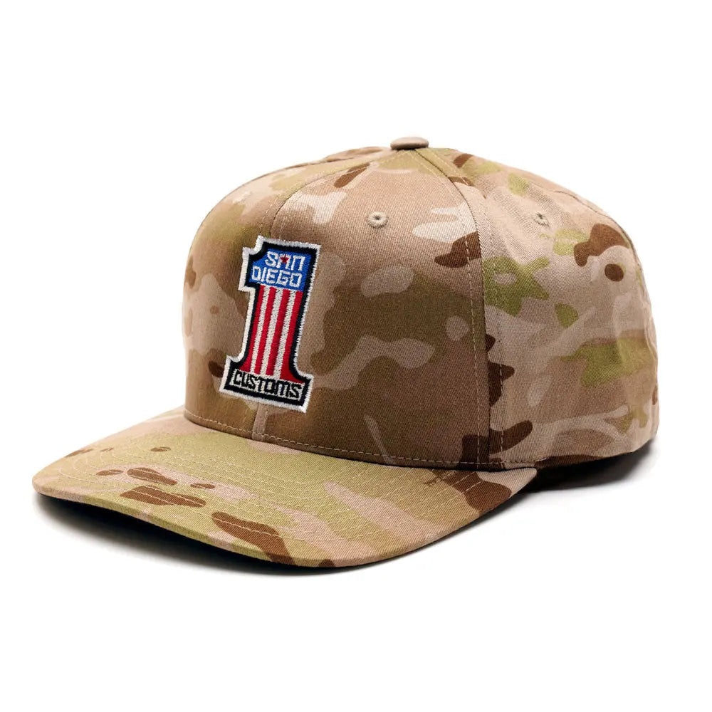 Number One Snap Back Hat - MULTICAM - San Diego Customs