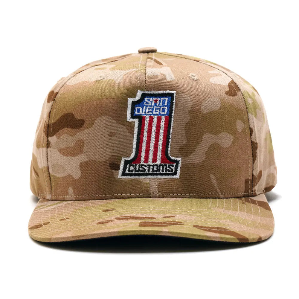 Number One Snap Back Hat - MULTICAM - San Diego Customs