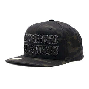 SDC BLACKOUT Snap Back Hat - MULTICAM BLACK - San Diego Customs