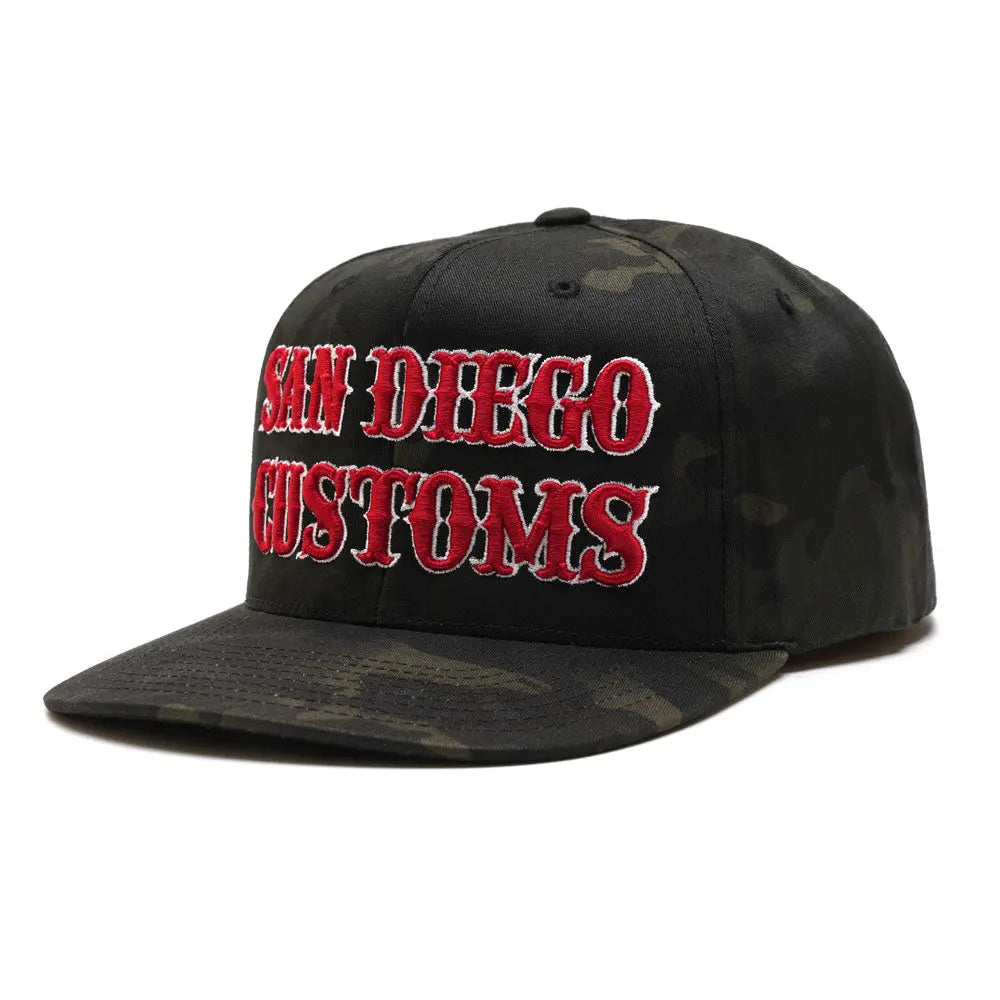 SDC BLACKOUT Snap Back Hat - MULTICAM BLACK - San Diego Customs